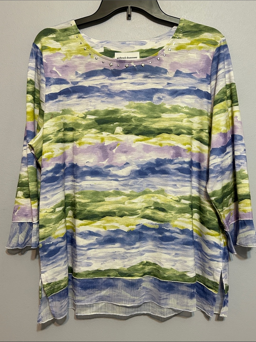 Alfred Dunner Watercolor Print Top